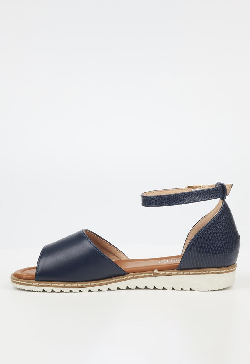Butterfly Feet - Walnut 2 ankle strap - navy