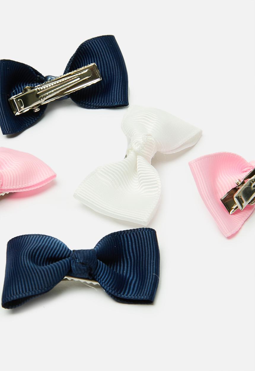 Pop Candy - 6 Piece bow knot hair clip set - multi