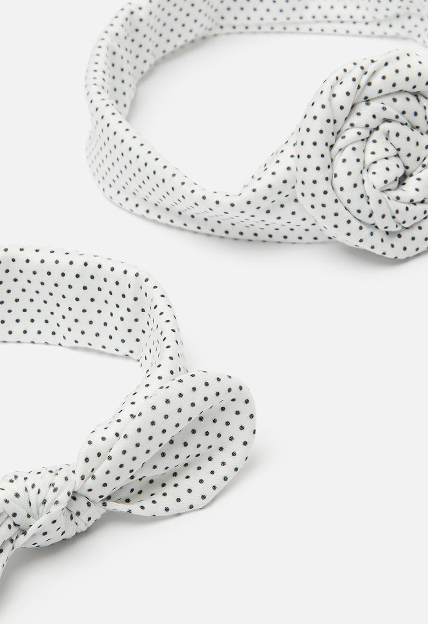 Pop Candy - 2 Pack polka dot knotted headbands - black & white