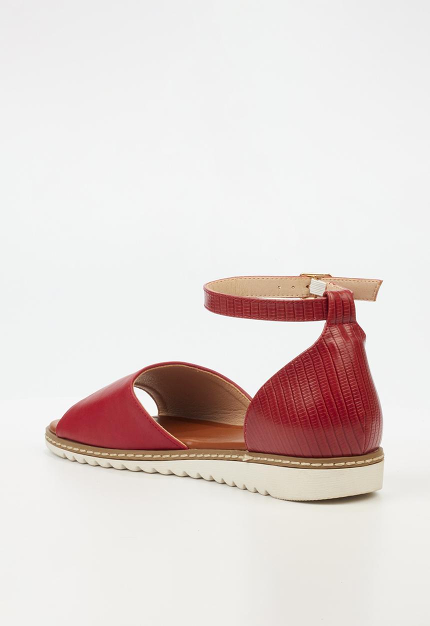 Butterfly Feet - Walnut 2 ankle strap - red