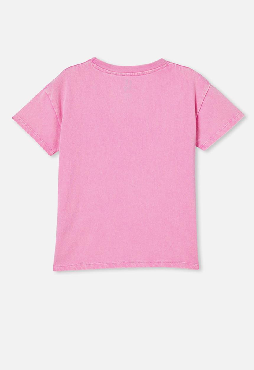 Cotton On - Poppy short sleeve graphic print tee - pink gerbera/snow wash