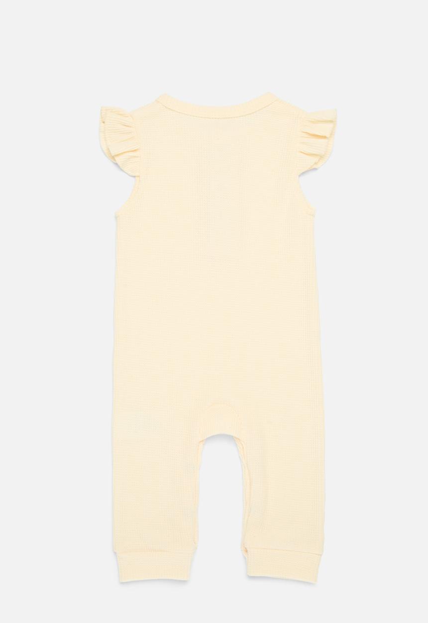 Pop Candy - Frilled buttoned romper - off white