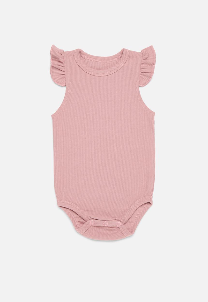 Pop Candy - Frilled bodysuit - dusty pink