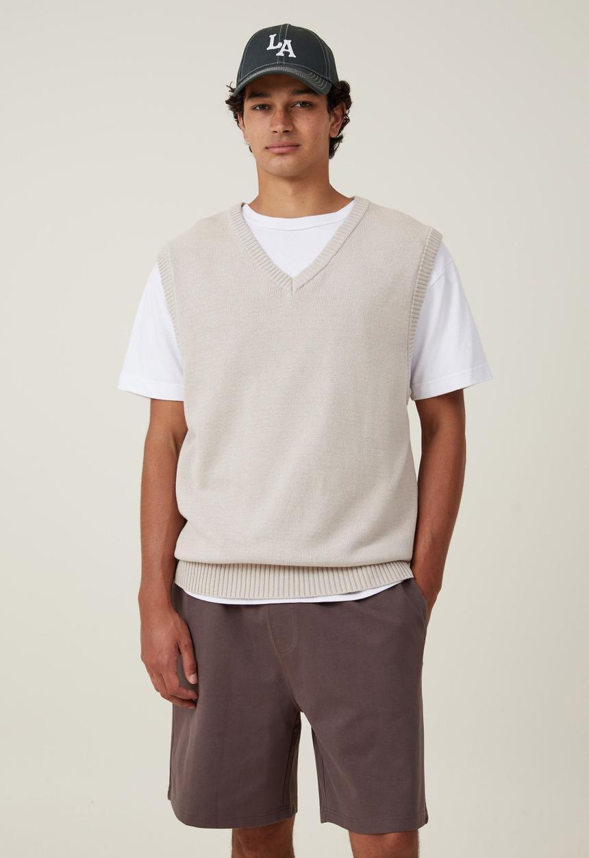 Cotton On - Oversized fleece short - washed chocolate