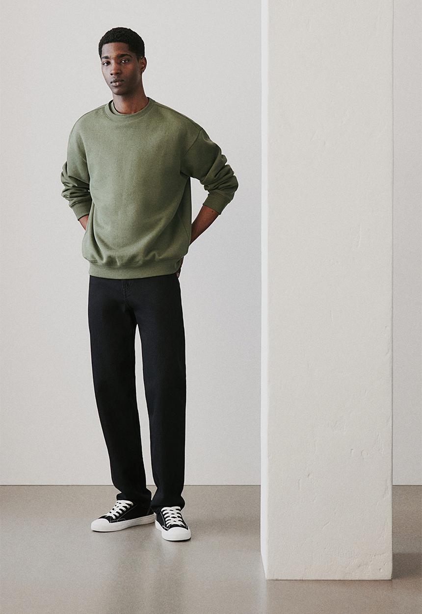 H&M - Loose fit sweatshirt - dark khaki green