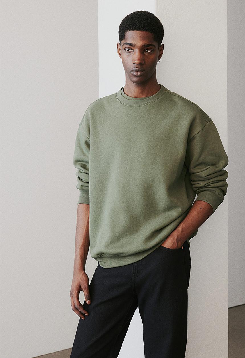 H&M - Loose fit sweatshirt - dark khaki green