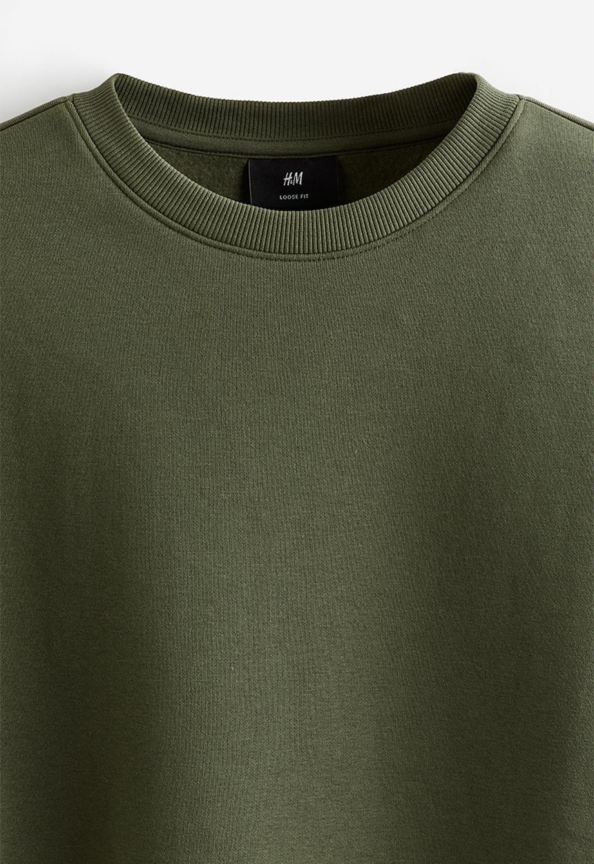 H&M - Loose fit sweatshirt - dark khaki green