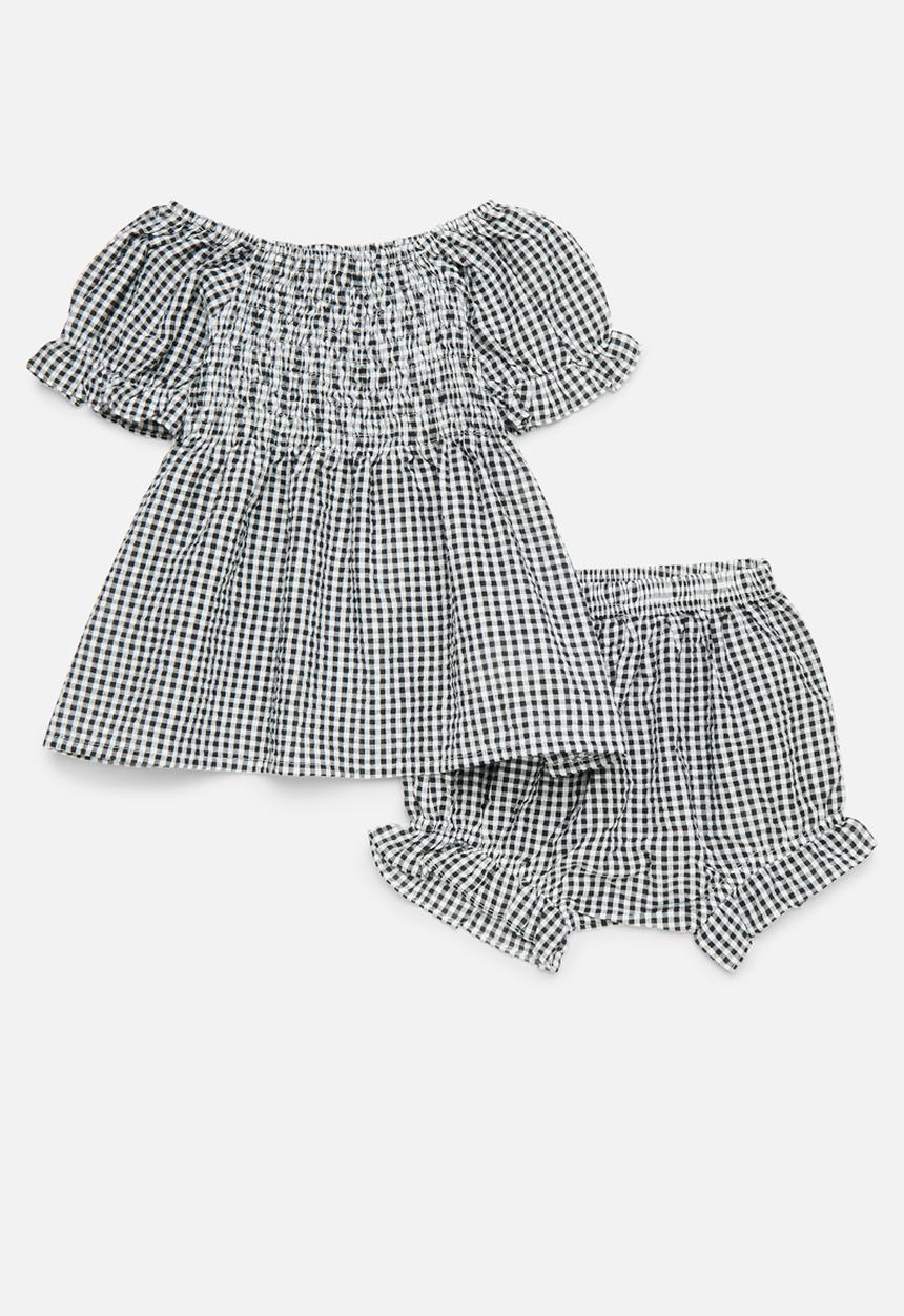 Pop Candy - Gingham bloomer dress - black & white