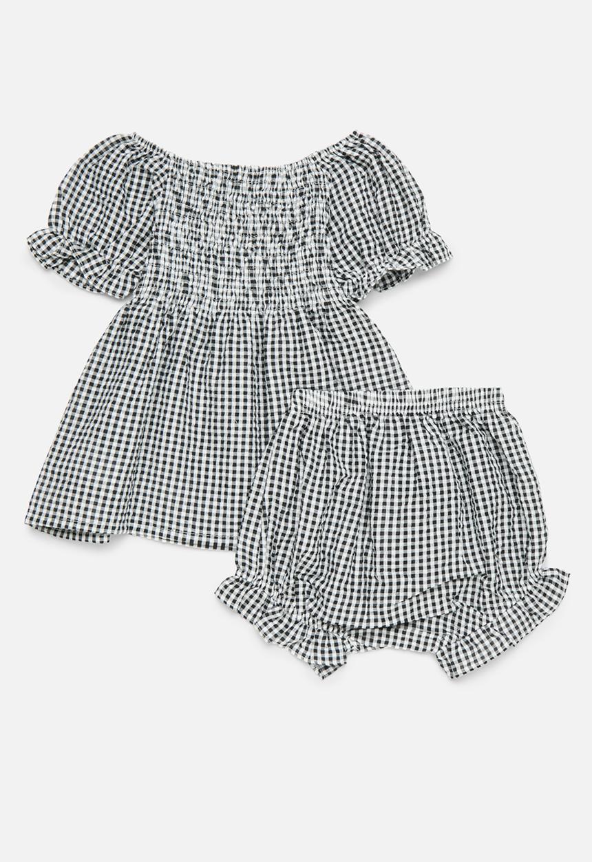 Pop Candy - Gingham bloomer dress - black & white
