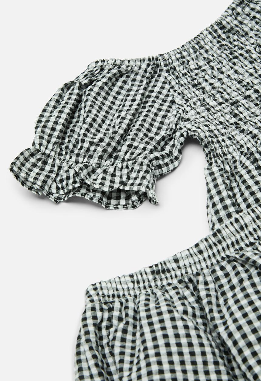 Pop Candy - Gingham bloomer dress - black & white