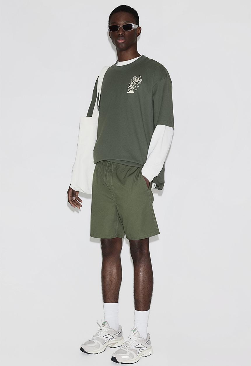 H&M - Regular fit cotton shorts - khaki green