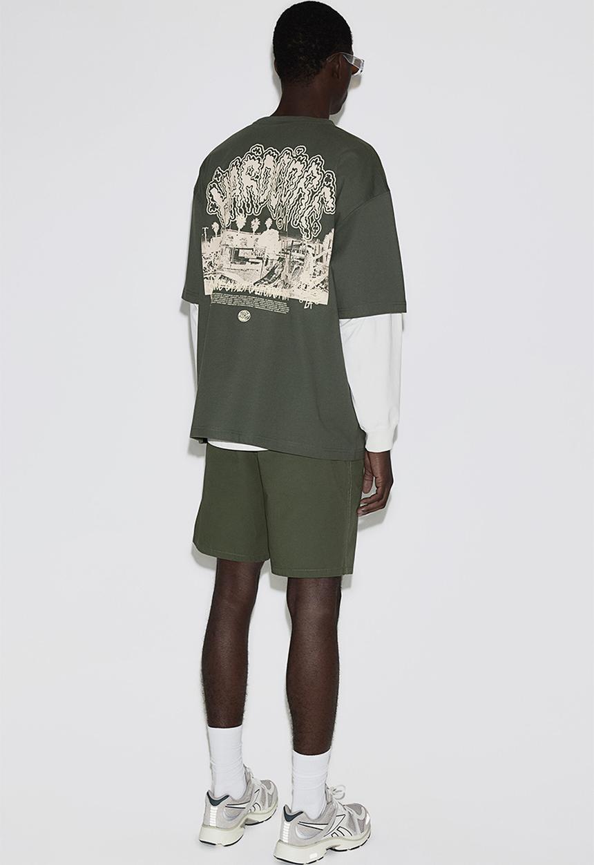 H&M - Regular fit cotton shorts - khaki green