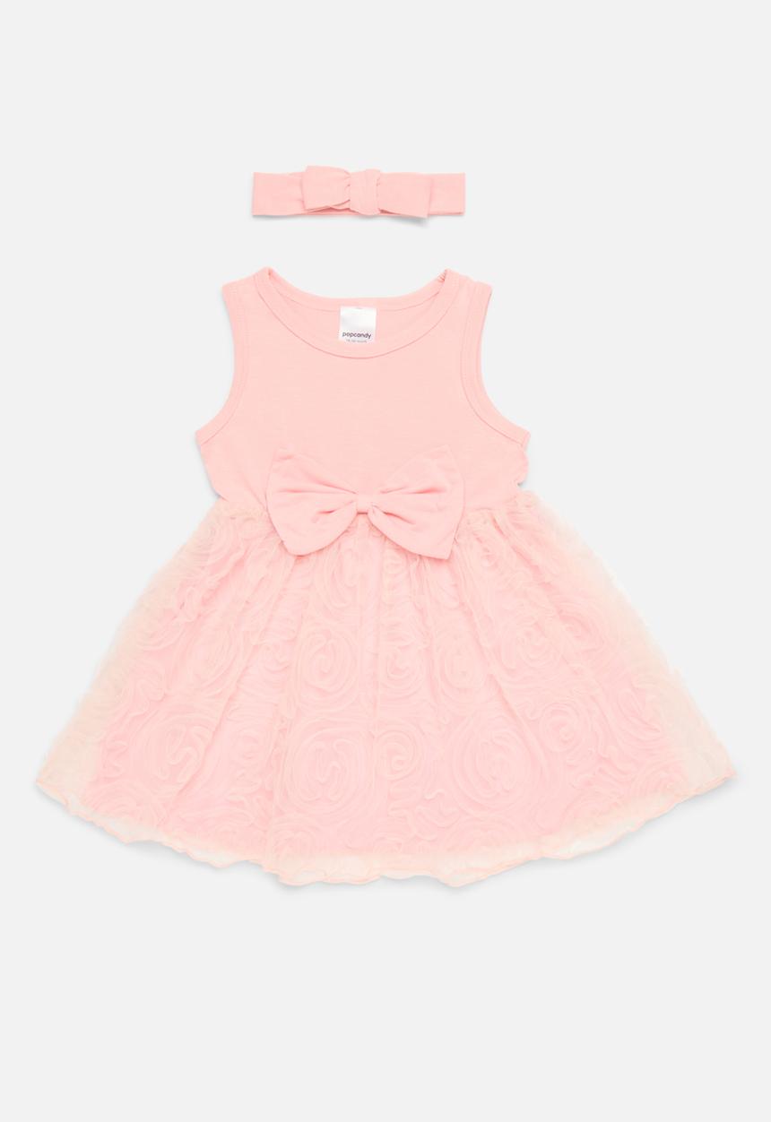 Pop Candy - Bow décor mesh dress - pink