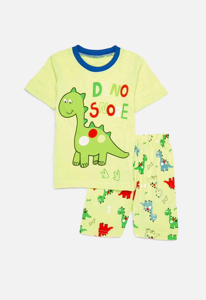 Pop Candy - Dino print pj set - lime green