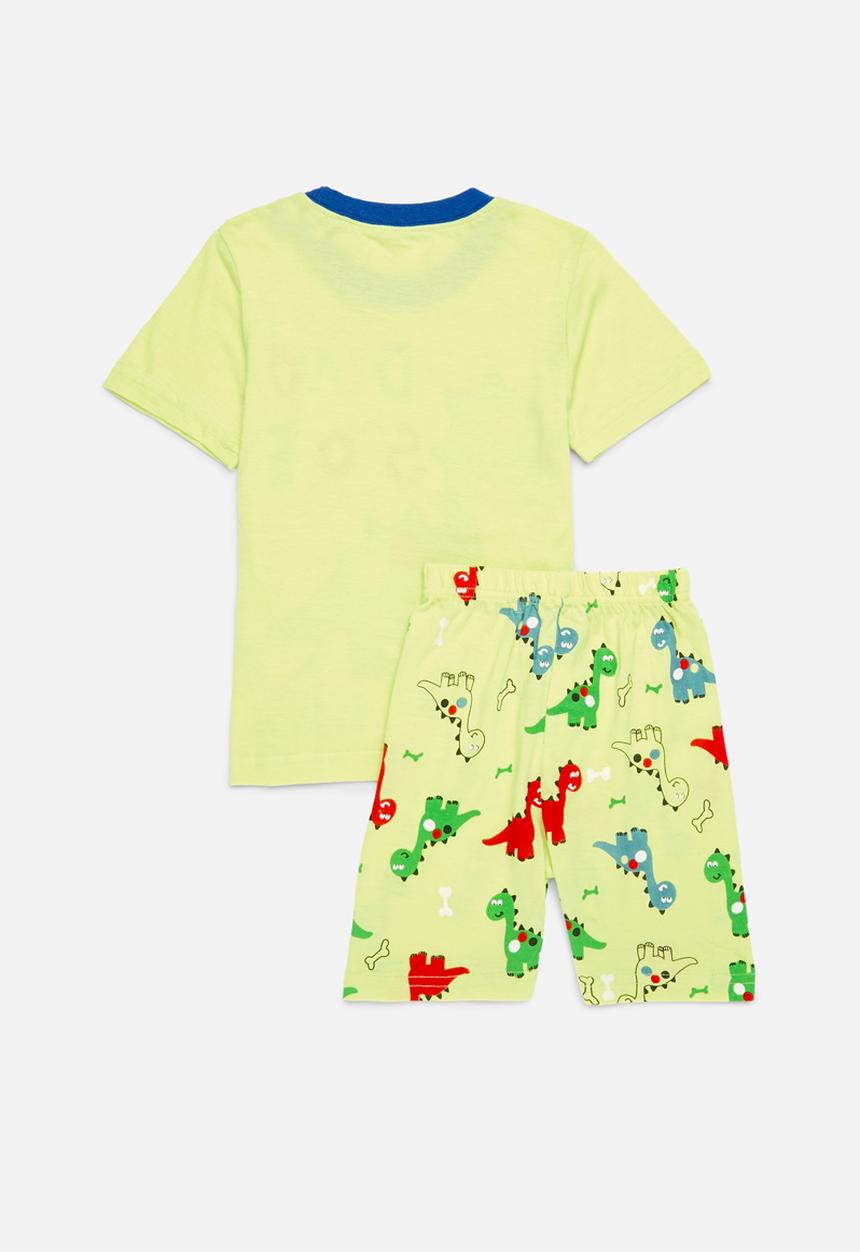 Pop Candy - Dino print pj set - lime green