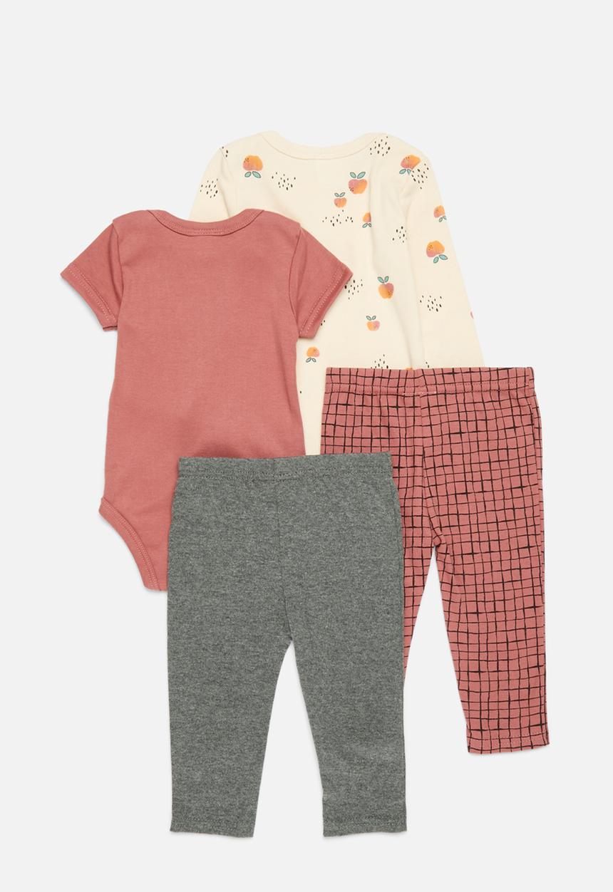 Pop Candy - 4 Piece bodyvest & legging set - rust & ecru