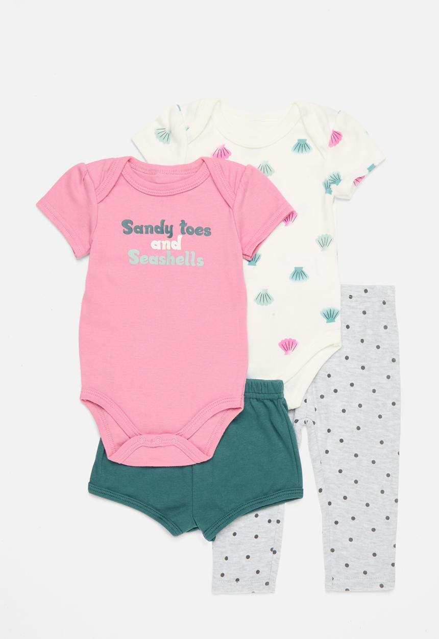 Pop Candy - 4 Piece bodyvest shorts & legging set - multi