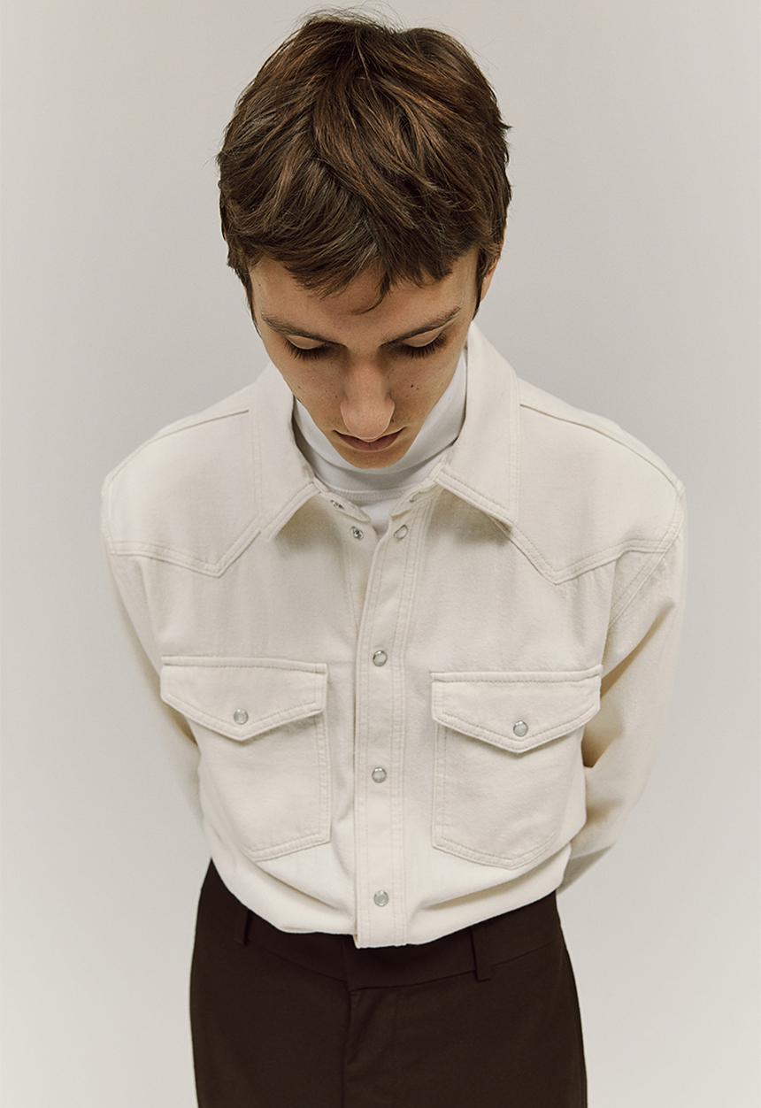 H&M - Regular fit denim shirt - cream
