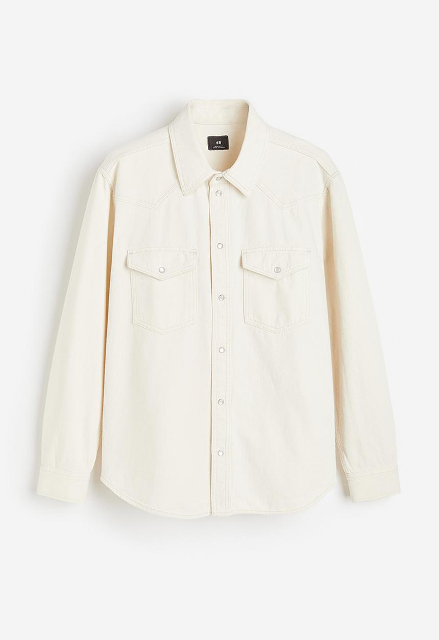 H&M - Regular fit denim shirt - cream