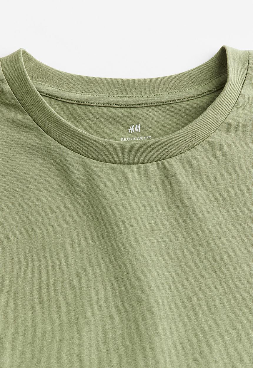 H&M - Regular fit t-shirt - khaki green