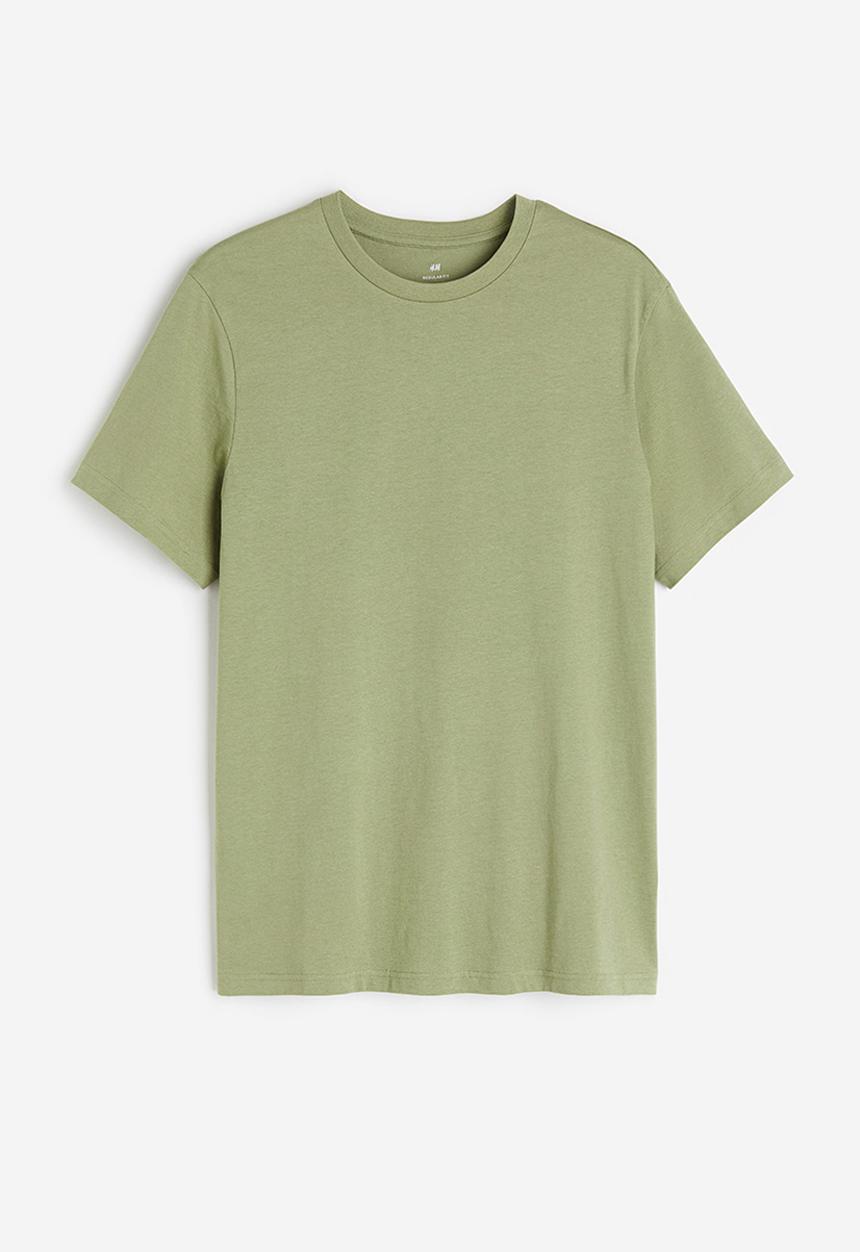 H&M - Regular fit t-shirt - khaki green