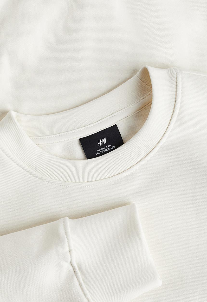 H&M - Regular fit sweatshirt - white