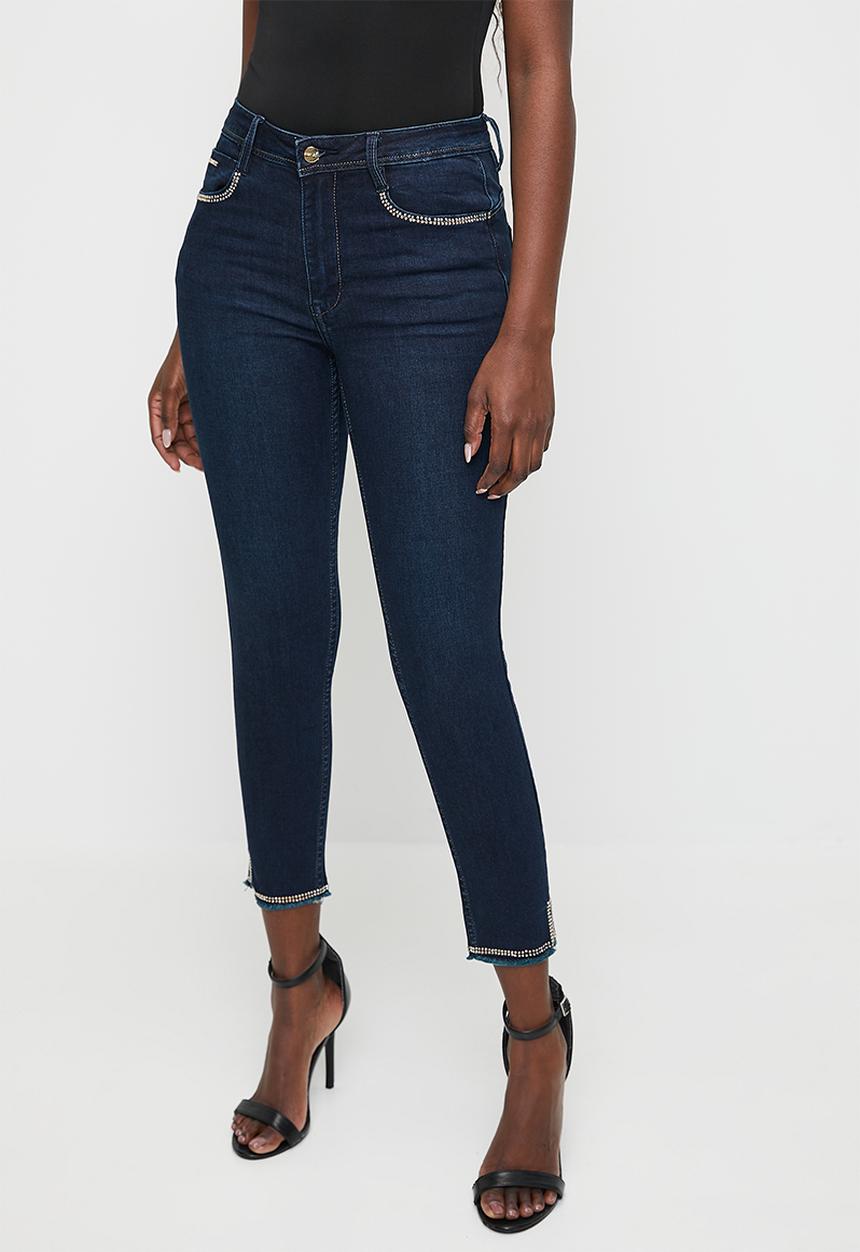 SISSY BOY - Fargo: Mid- Waist Capri With Pocket And Hem Detail - Blue Black