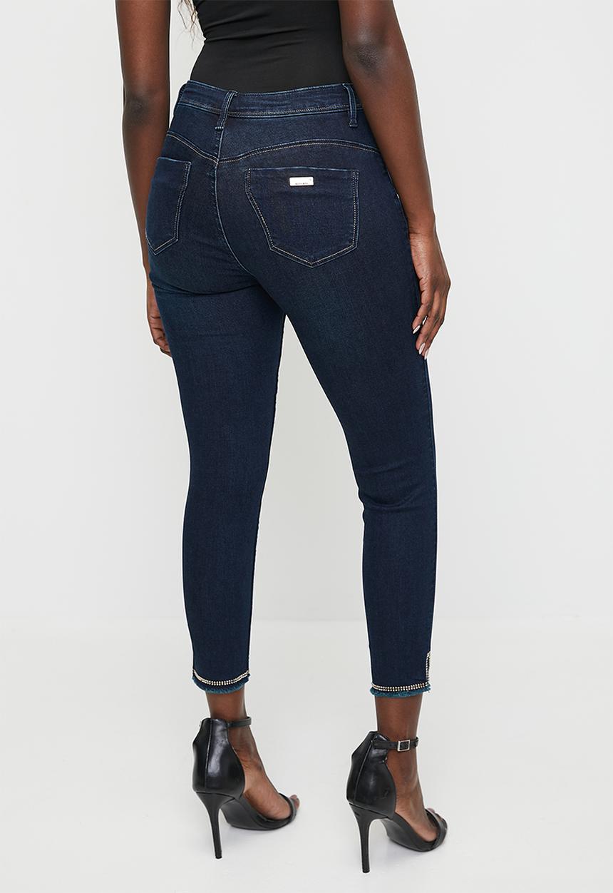 SISSY BOY - Fargo: Mid- Waist Capri With Pocket And Hem Detail - Blue Black