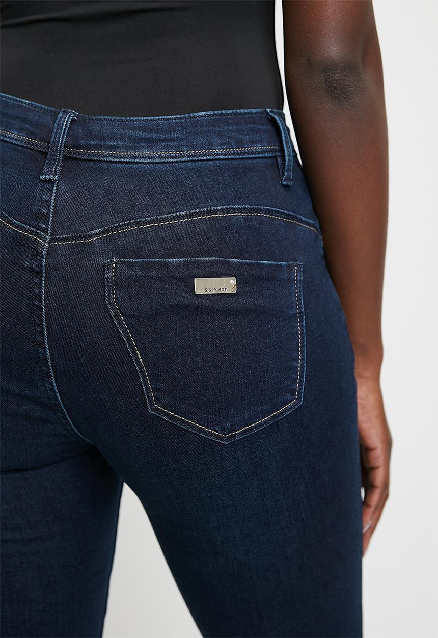 SISSY BOY - Fargo: Mid- Waist Capri With Pocket And Hem Detail - Blue Black