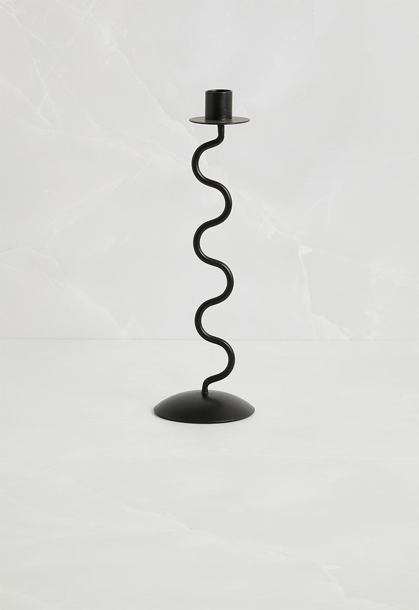 Sixth Floor - Wave Candle Holder - Black