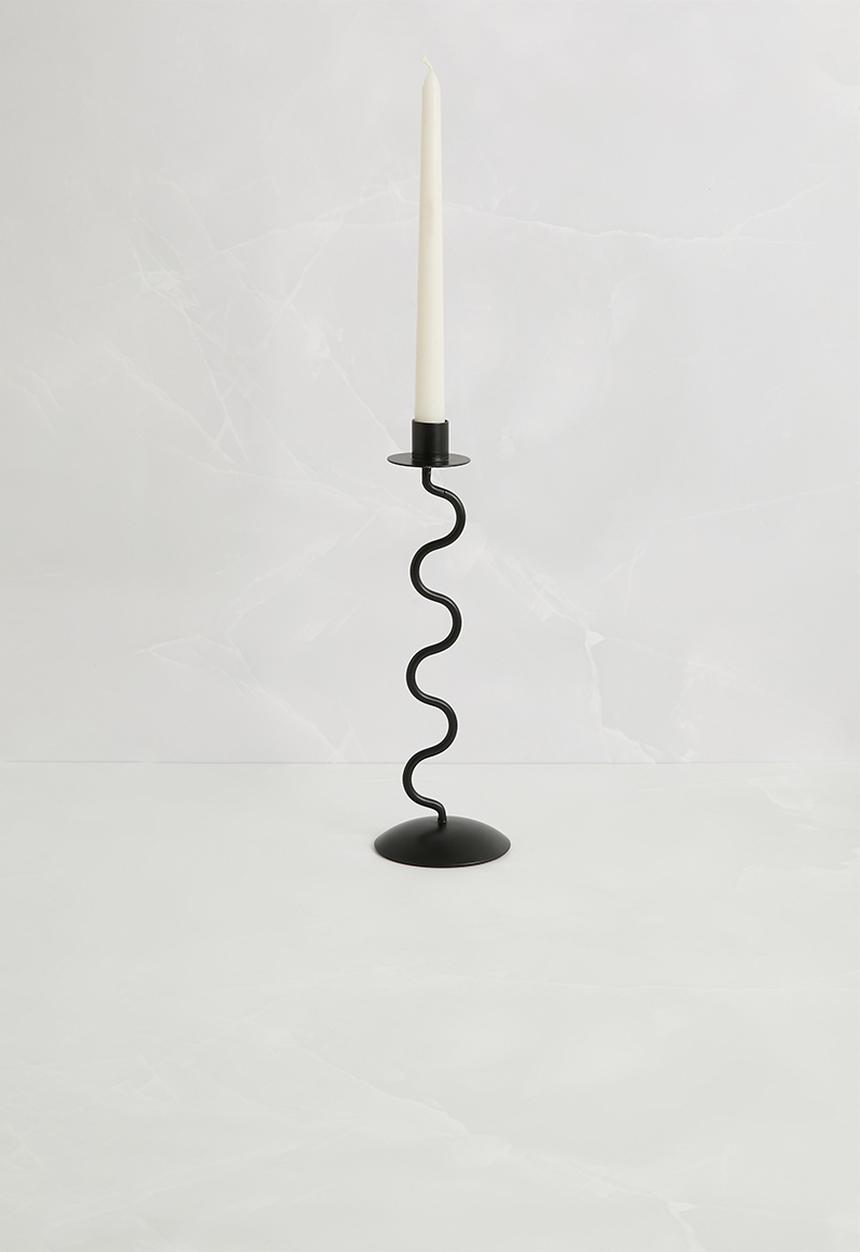 Sixth Floor - Wave Candle Holder - Black
