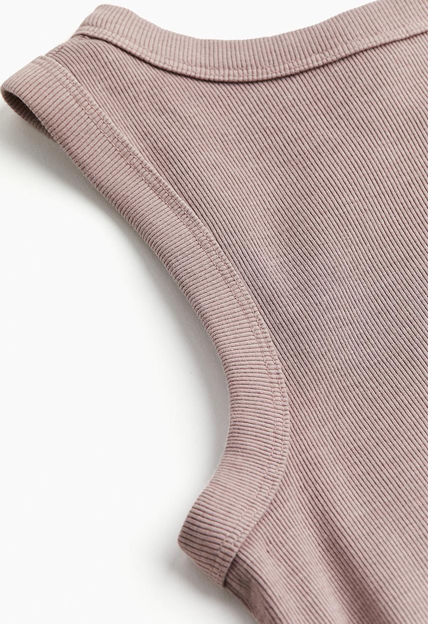 H&M - Ribbed bodycon dress - dusty pink