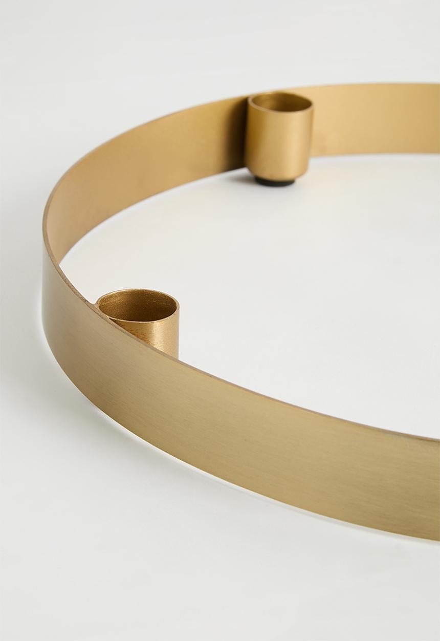 Sixth Floor - Circular Candle Holder Gold