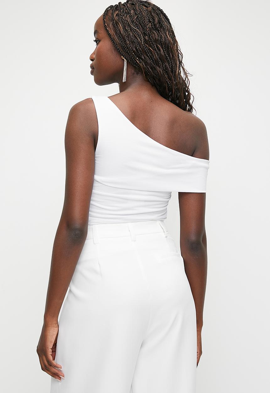 MILLA - Asym fashion tee - white