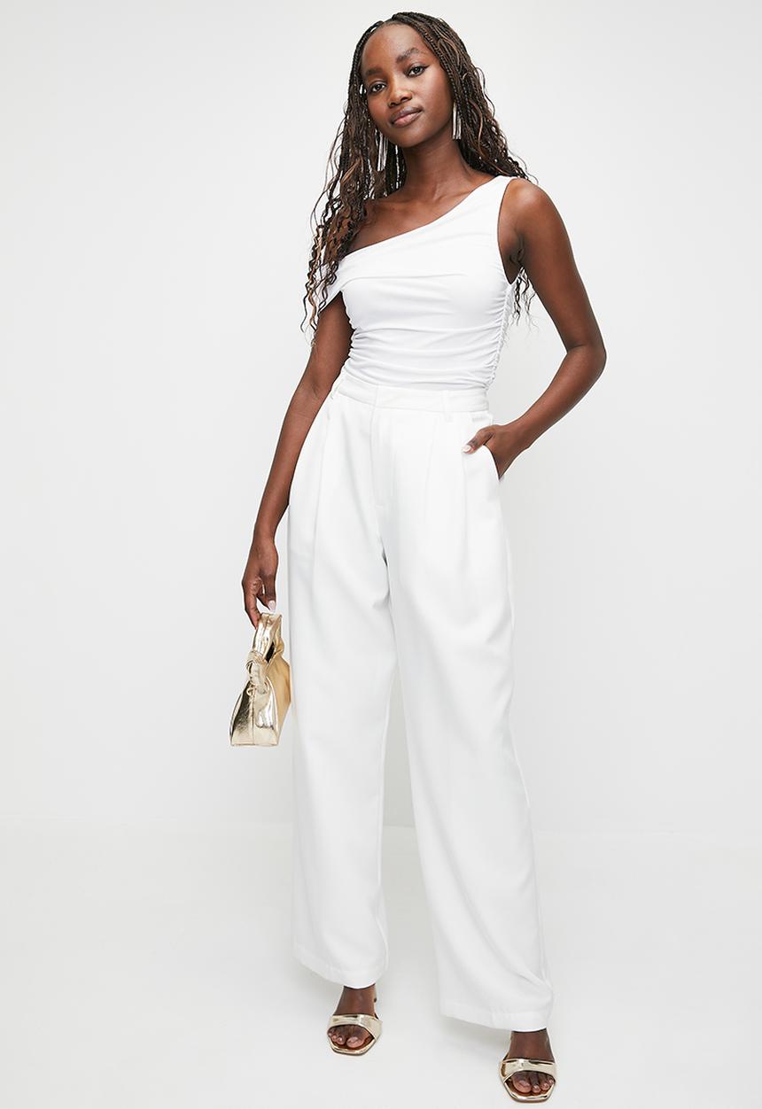 MILLA - Asym fashion tee - white