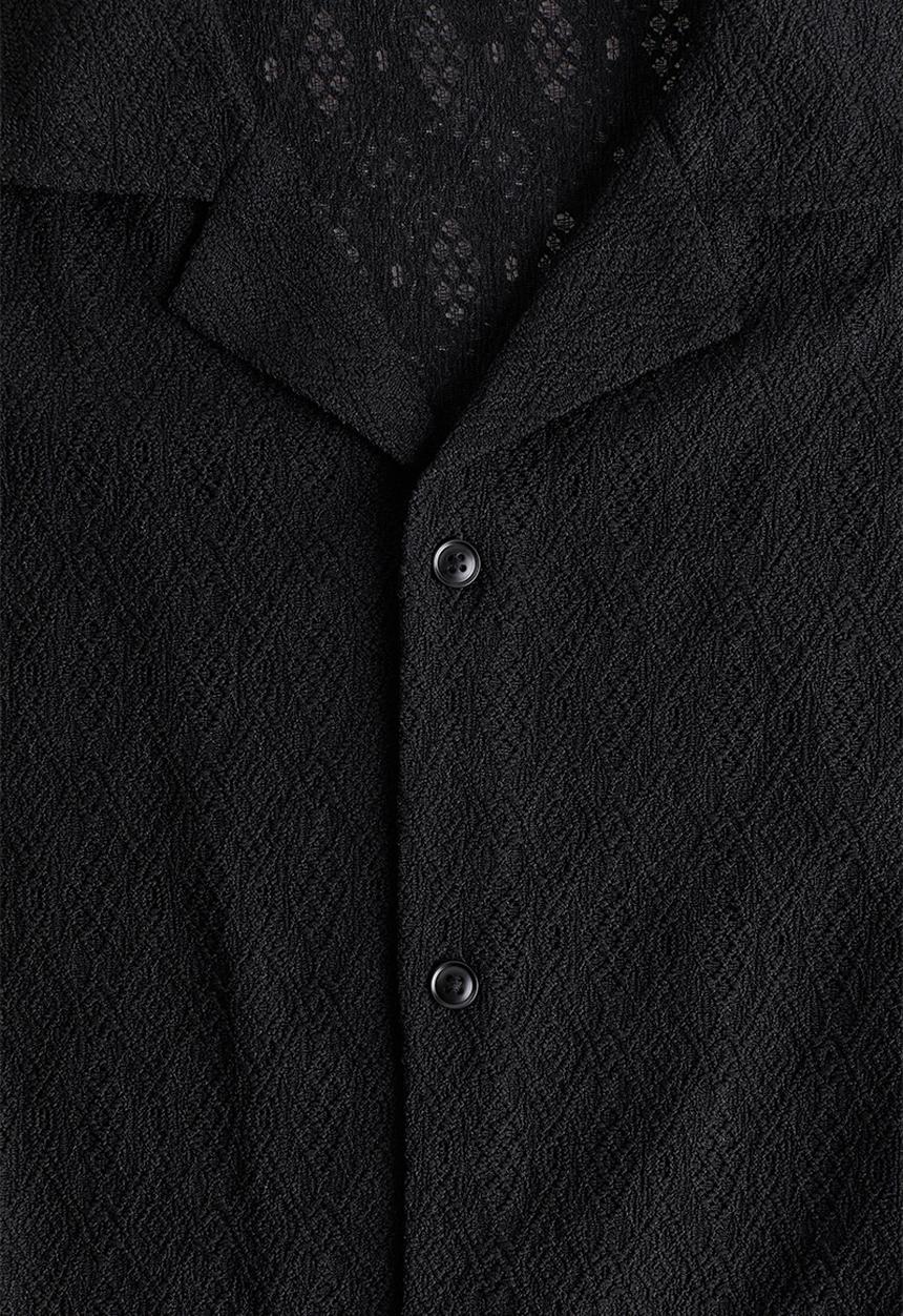 H&M - Regular fit lace resort shirt - black