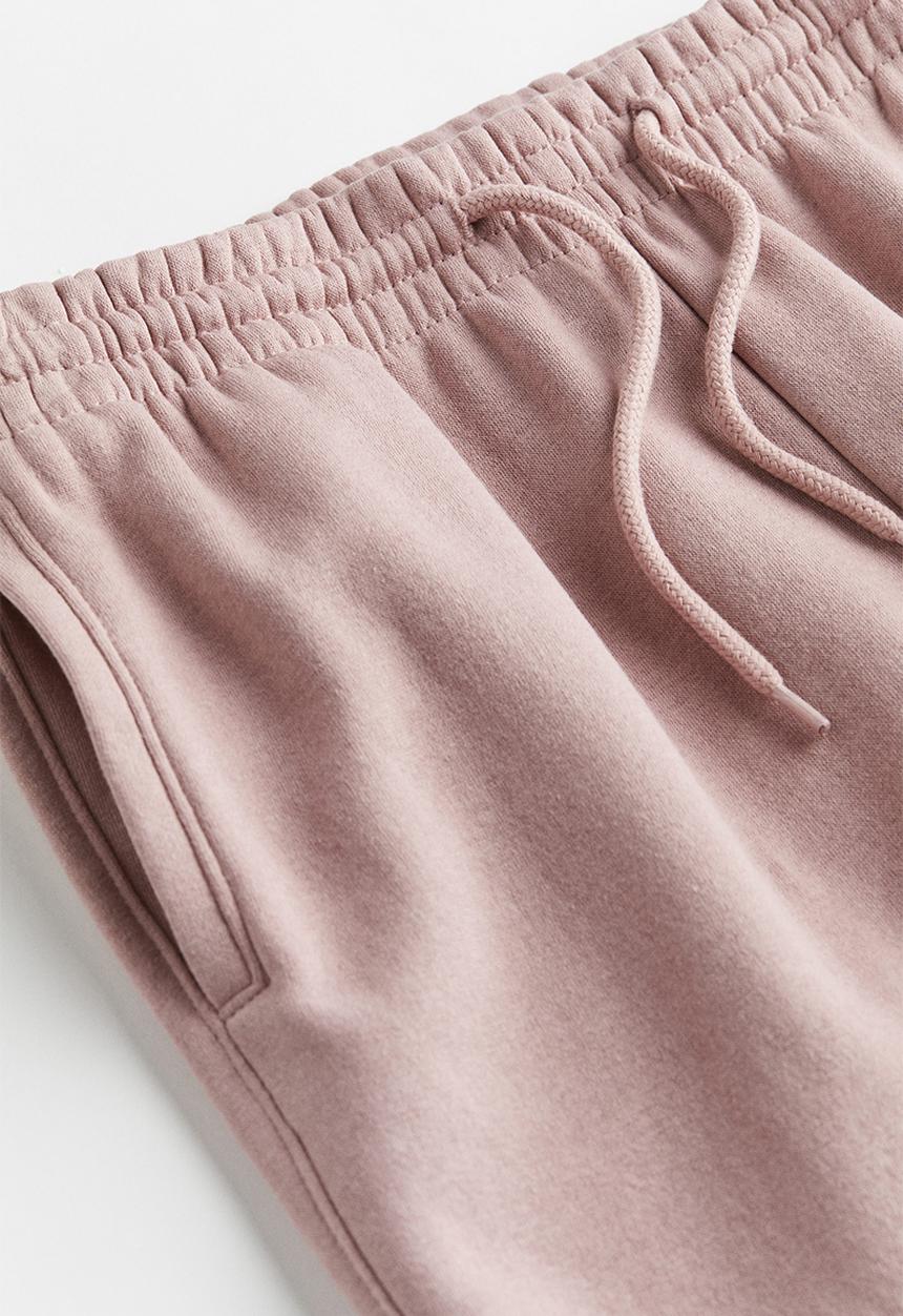 H&M - High-waisted joggers - dusty pink marl 