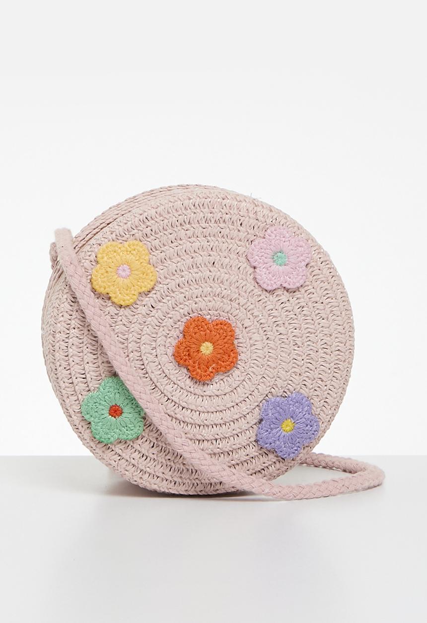 Pop Candy - Floral straw bag - brown