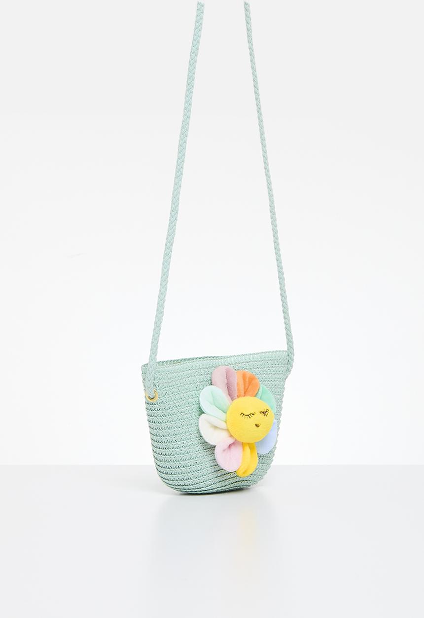 Pop Candy - Flora décor straw bag - blue