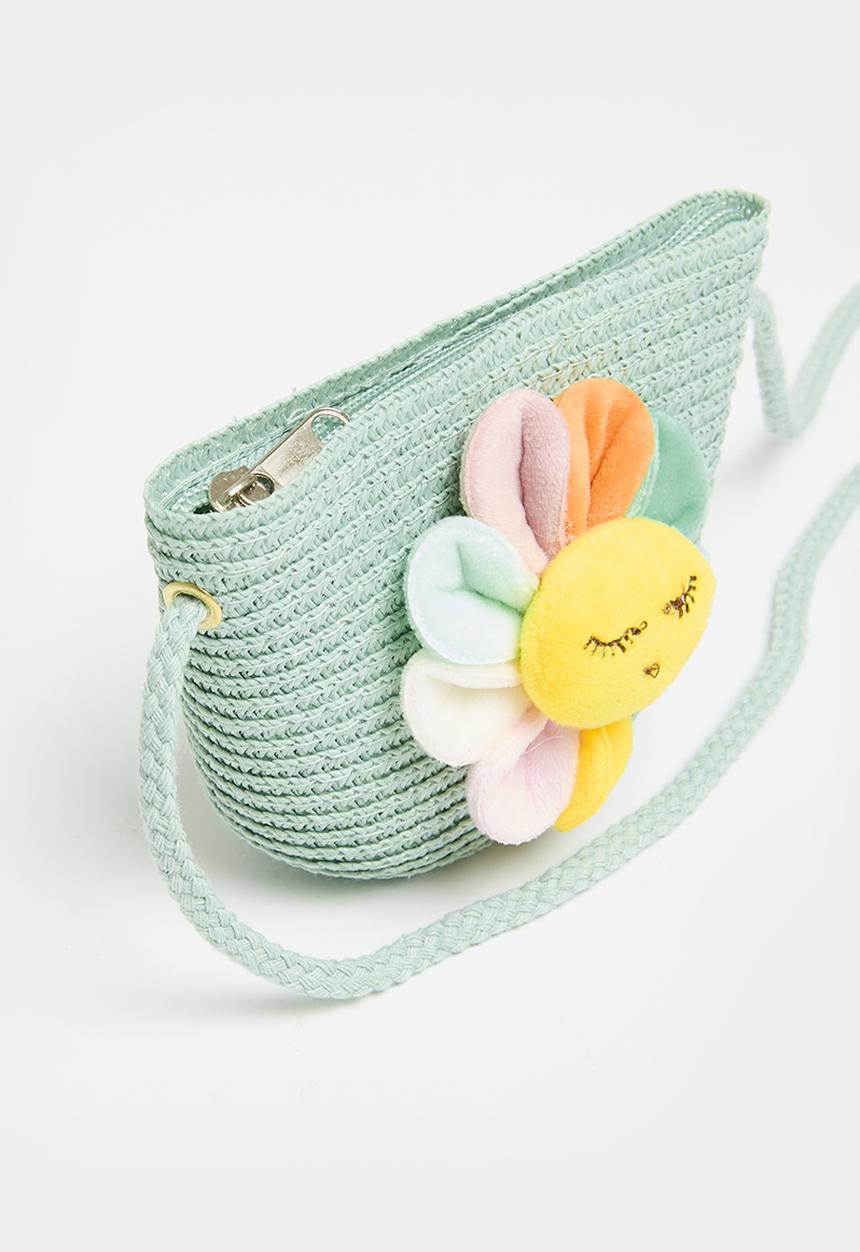 Pop Candy - Flora décor straw bag - blue