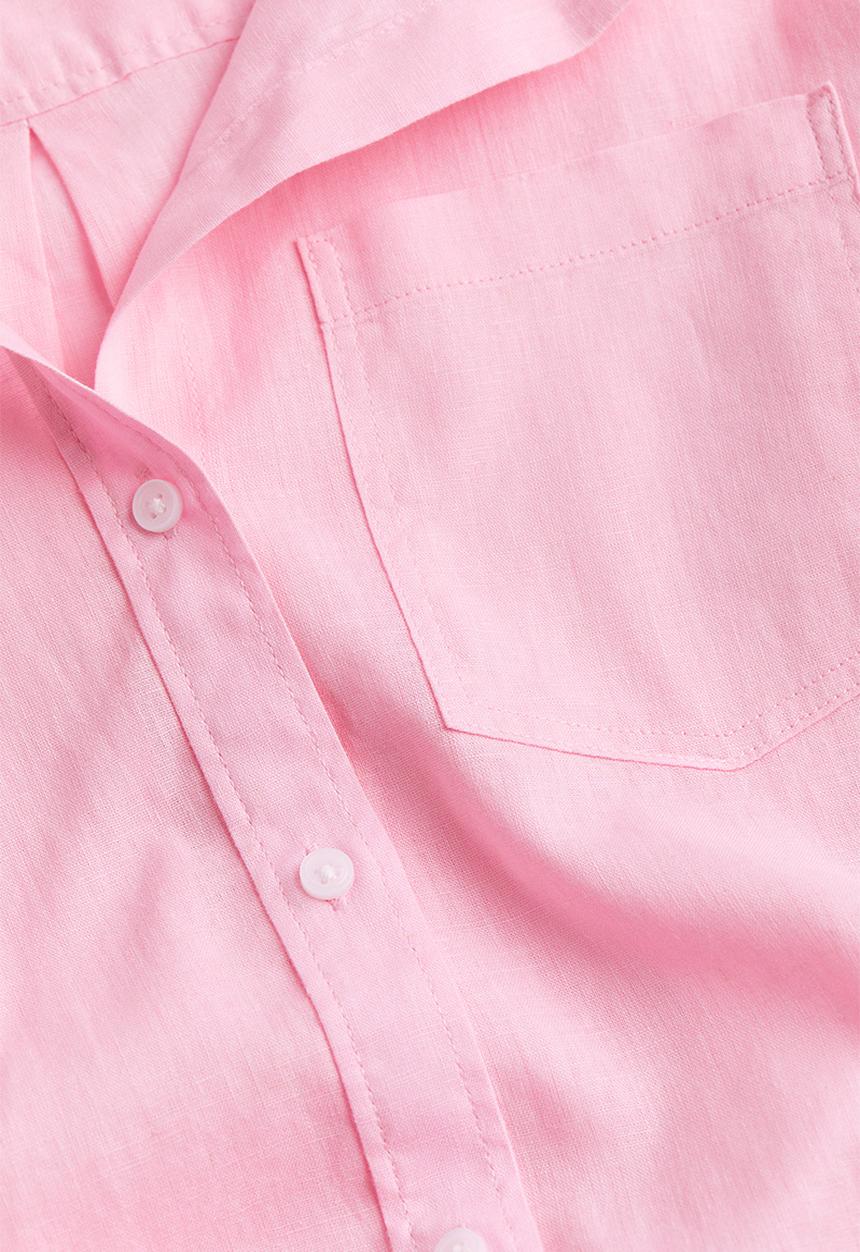 H&M - Linen-blend shirt - light pink