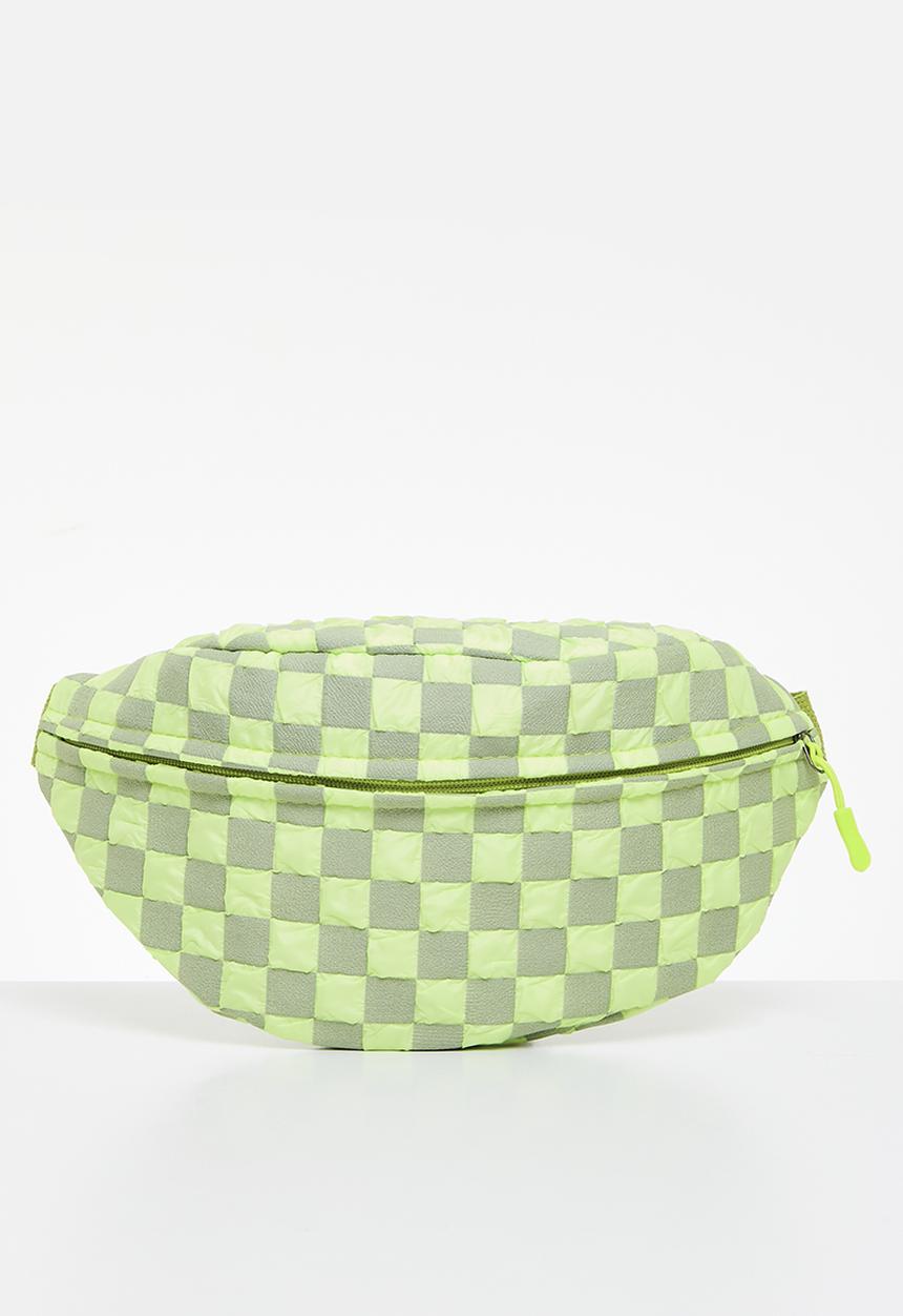 Pop Candy - Checker board moon bag - green & grey