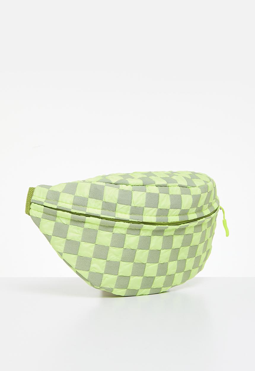 Pop Candy - Checker board moon bag - green & grey