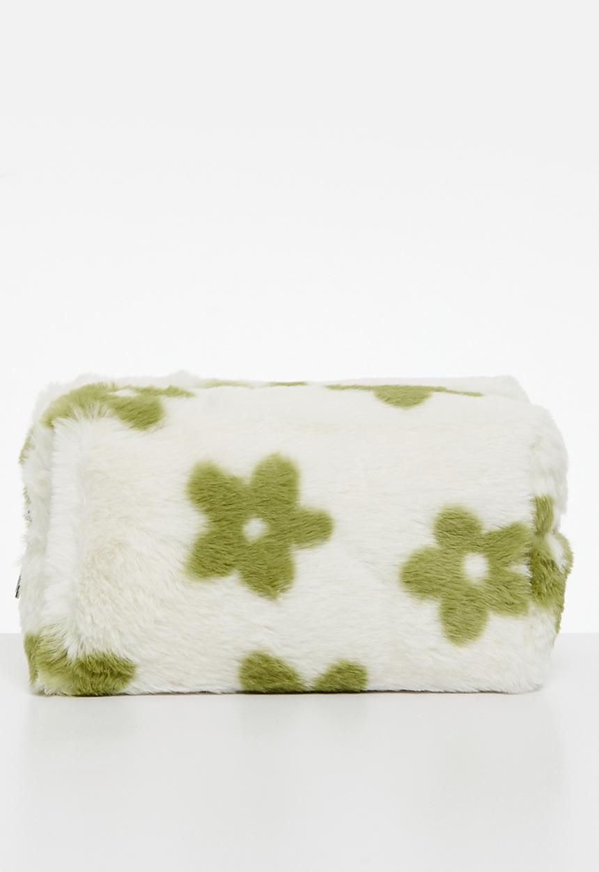 Pop Candy - Floral cosmetic bag - green & white