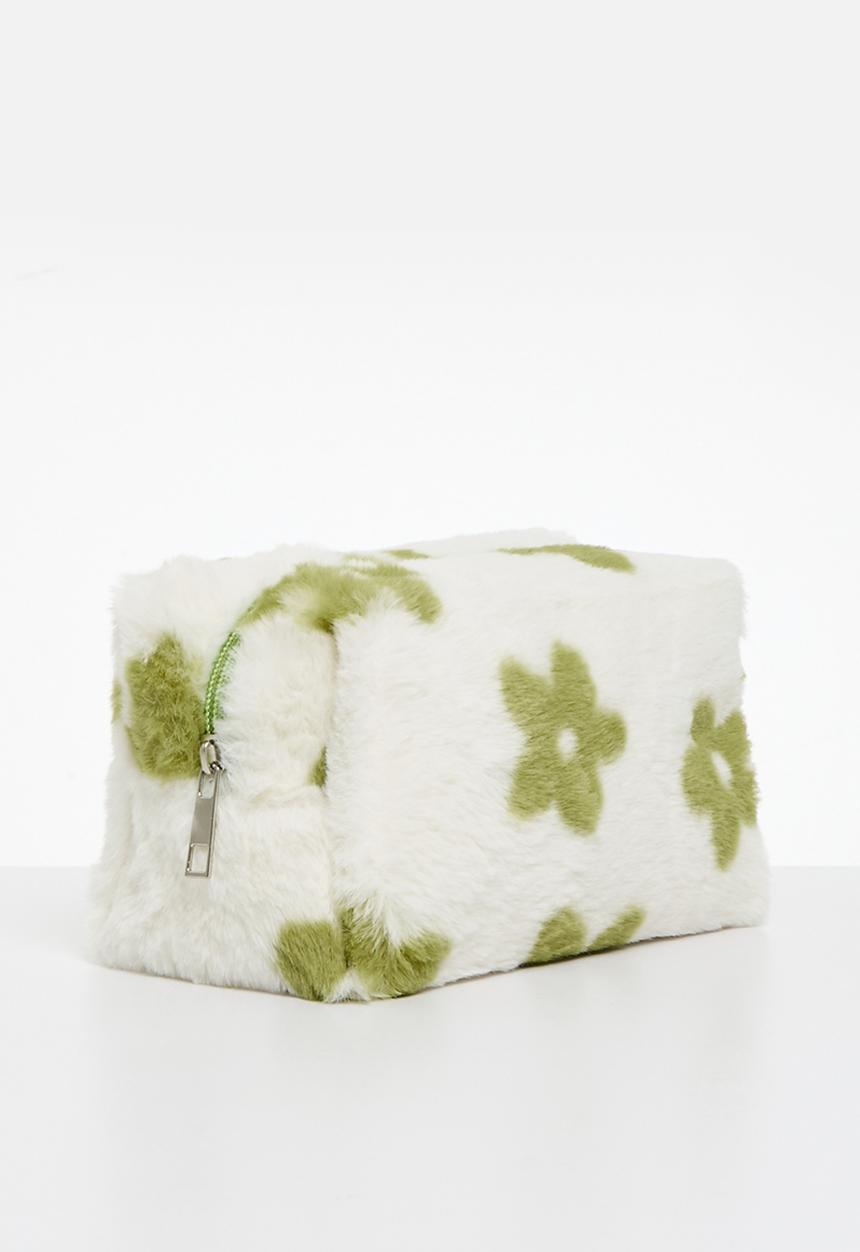 Pop Candy - Floral cosmetic bag - green & white