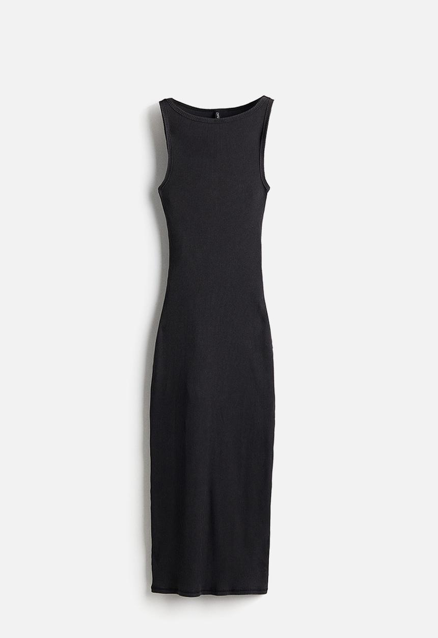 H&M - Ribbed bodycon dress - black