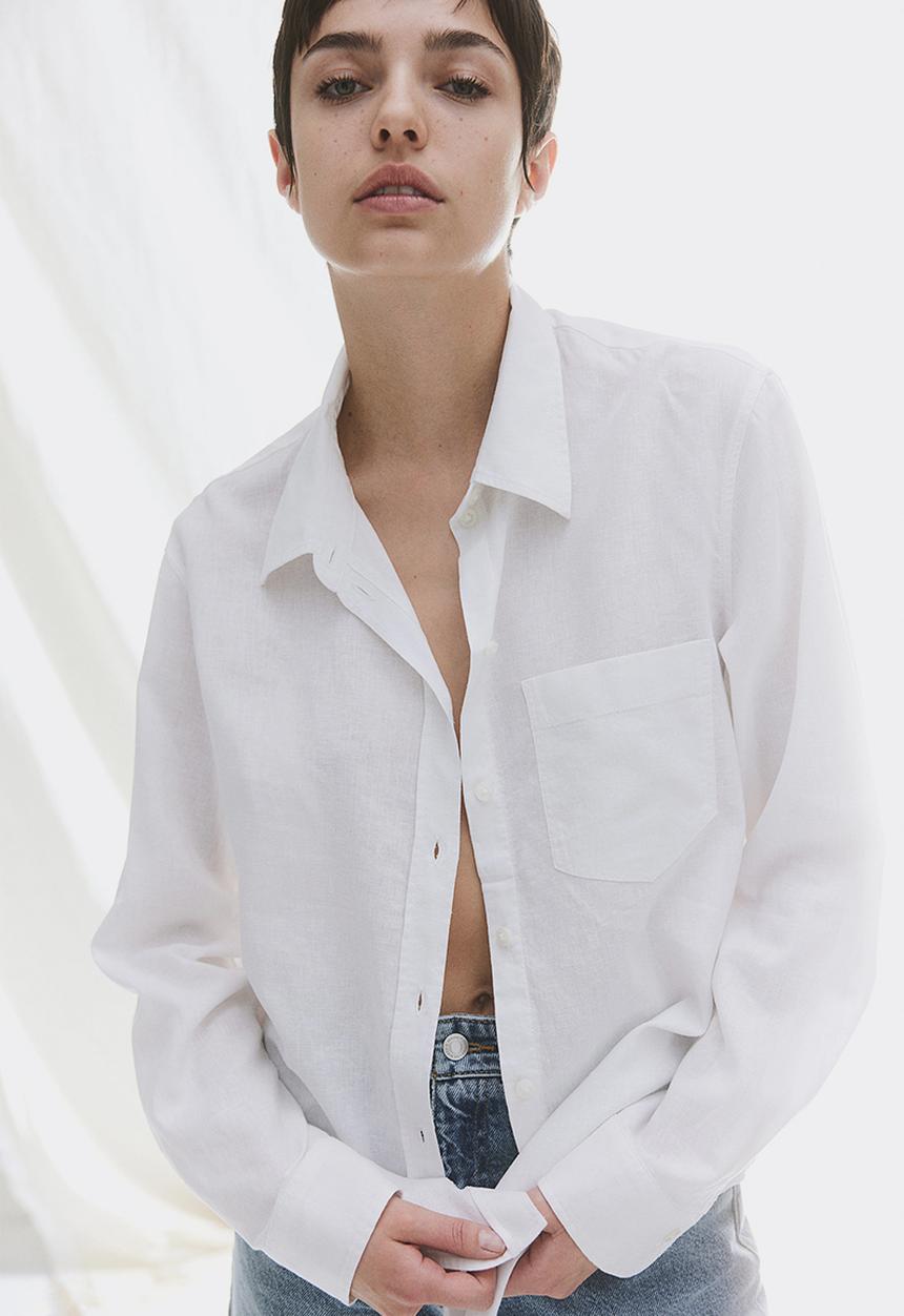 H&M - Linen-blend shirt - white