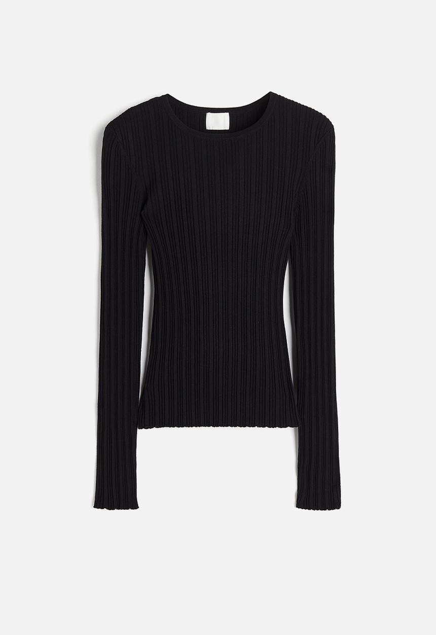 H&M - Rib-knit top - black