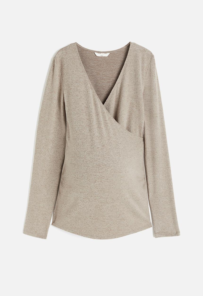 H&M - Mama before & after jersey top - beige marl