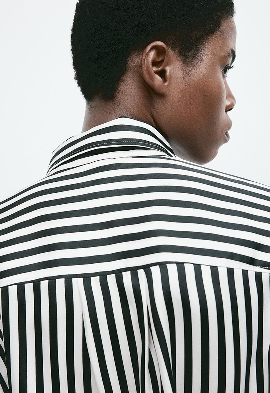 H&M - Shirt - white & black striped